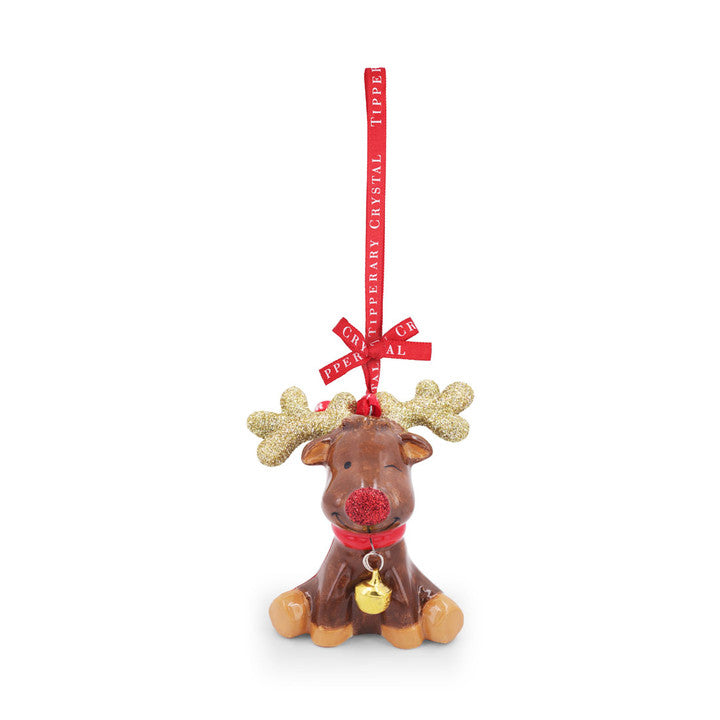 Porcelain Christmas Reindeer Decoration - Boxed