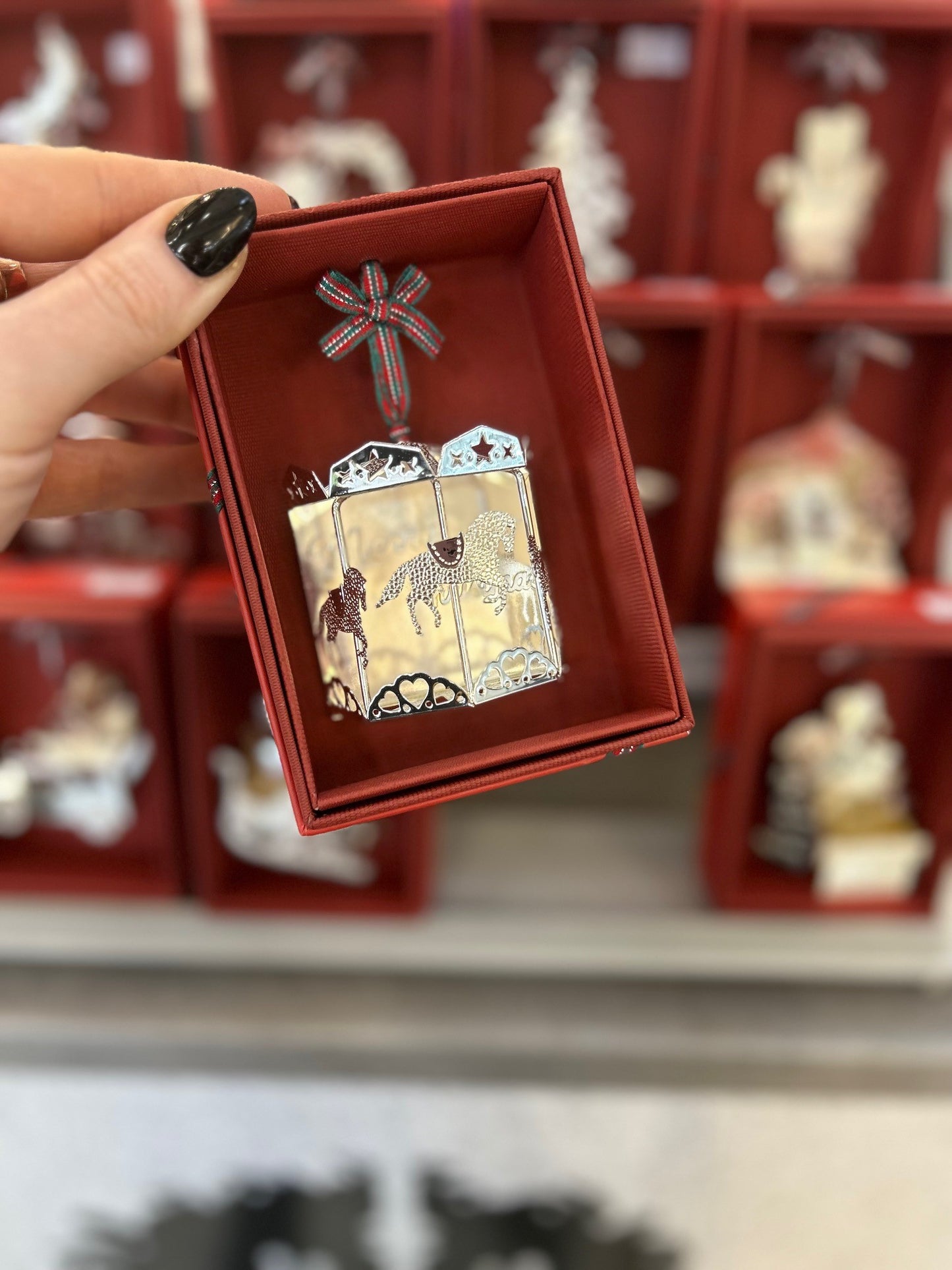 Metal Boxed 3D Christmas Carousel Hanging Decoration