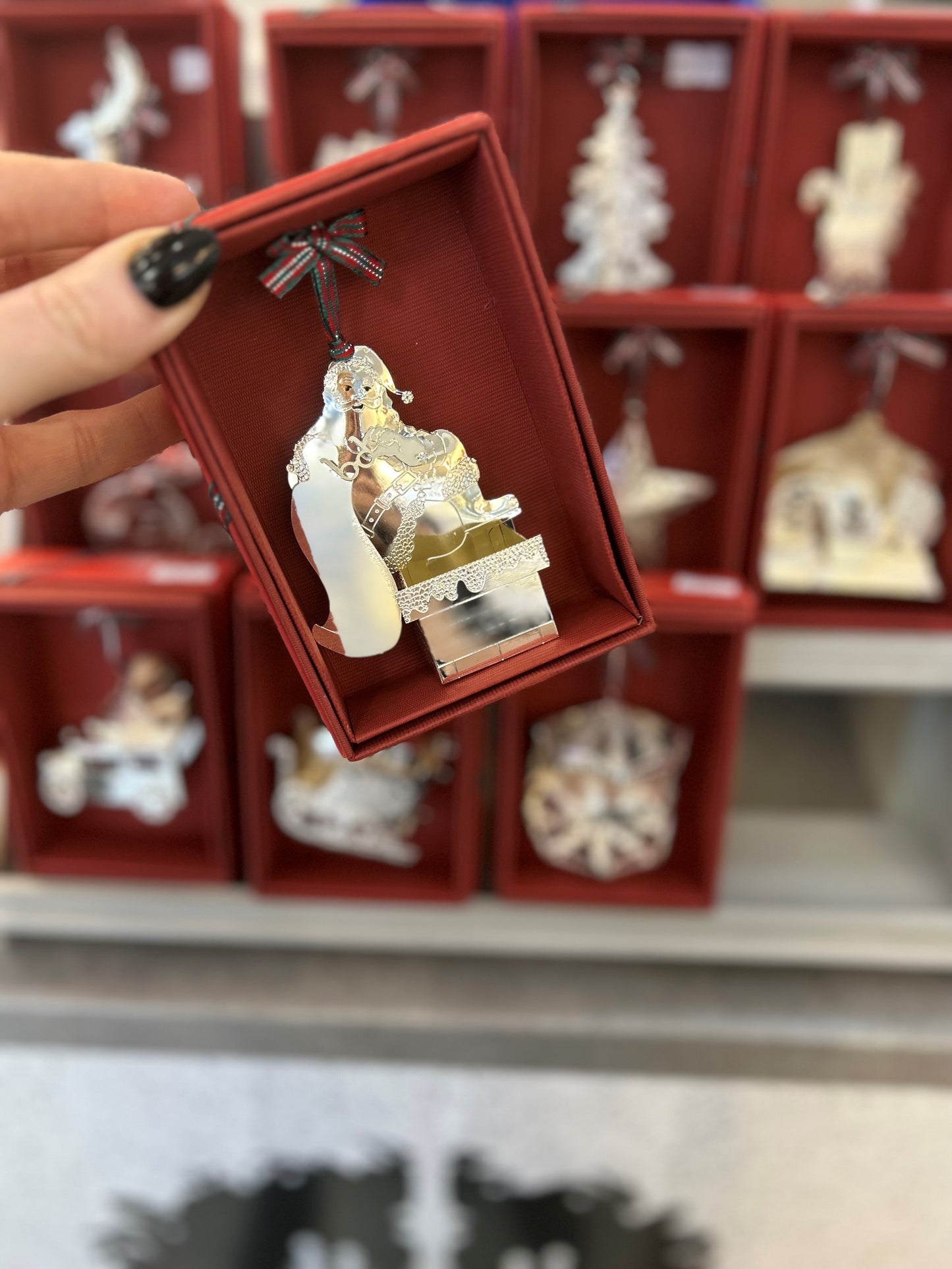 Metal Boxed 3D Santas Chimney Hanging Decoration
