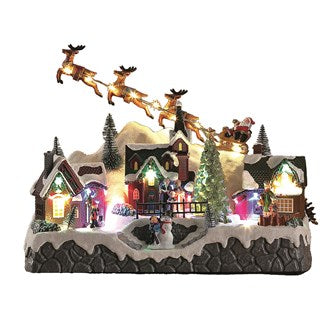 LED Light Up Musical Christmas Village Animated Decoration