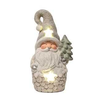 LED Light Up Santa Holding a Christmas Tree Decoration