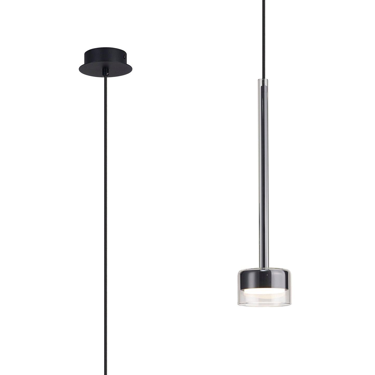 Thorpe Single Pendant Black & Clear