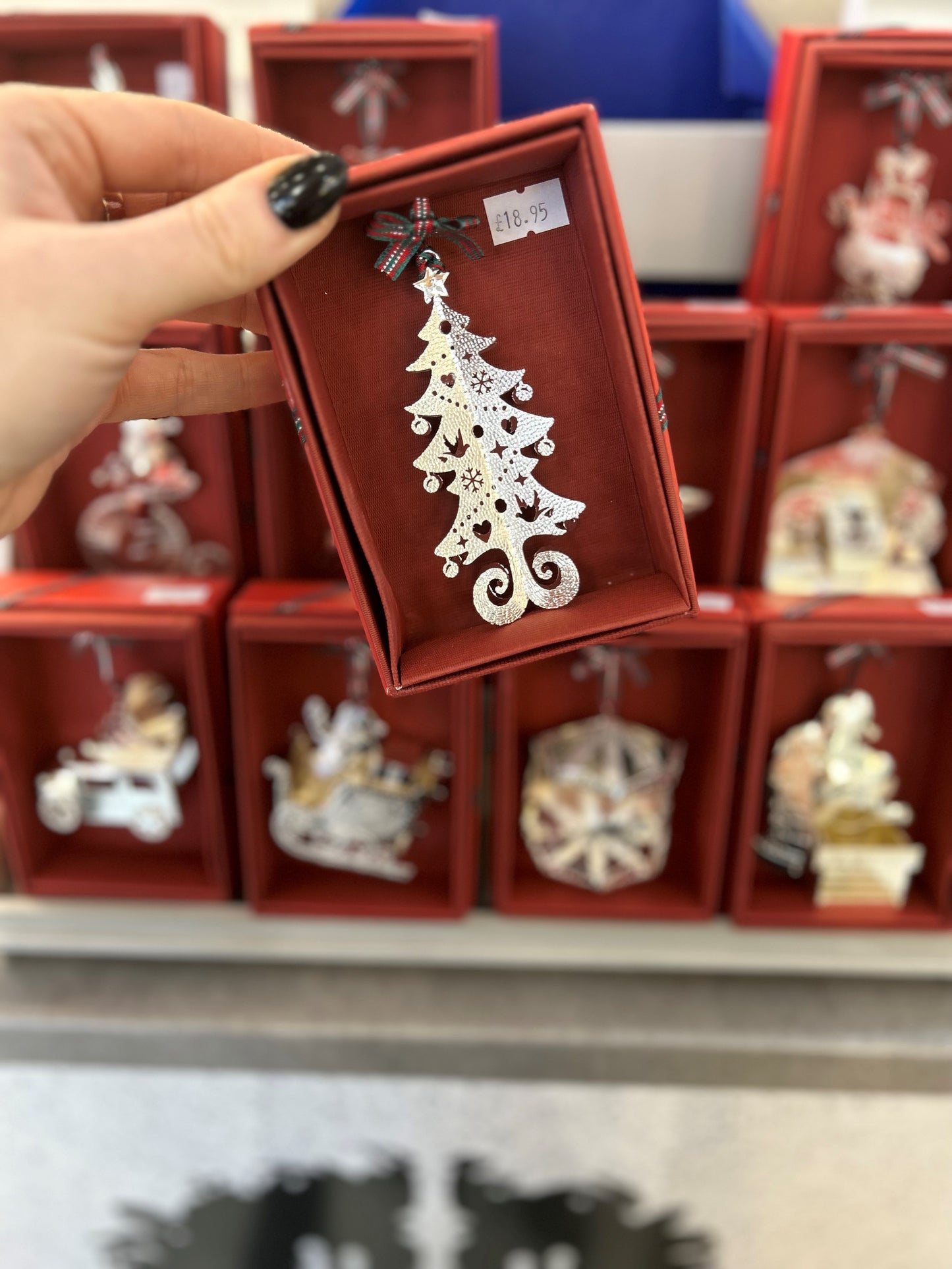 Metal Boxed 3D Christmas Tree Hanging Decoration