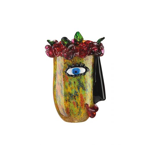 Flo Face Design Glass Vase
