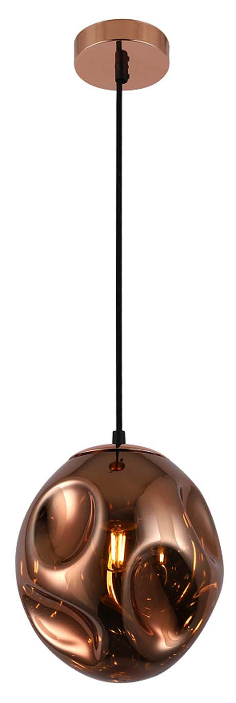 Saturn Single Rose Gold Glass Pendant