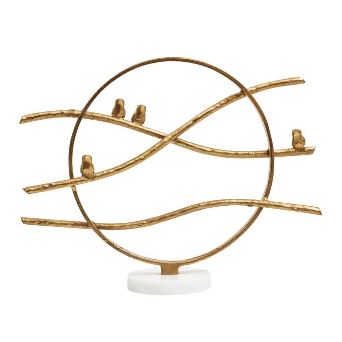 Gold Hoop Bird Sculpture