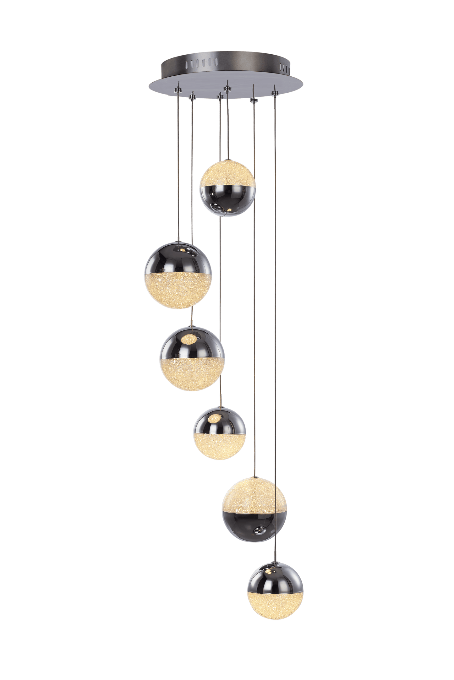 Spark Chrome 6 Light Spiral Pendant