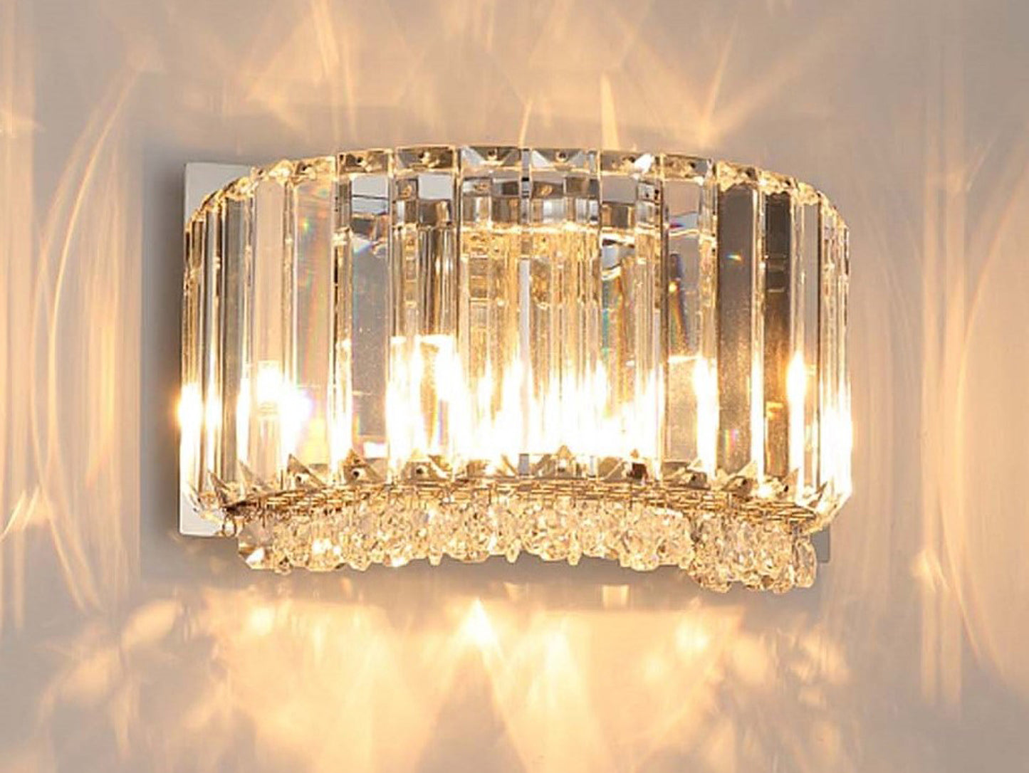 Kempton 2 Light Round Crystal Wall Light