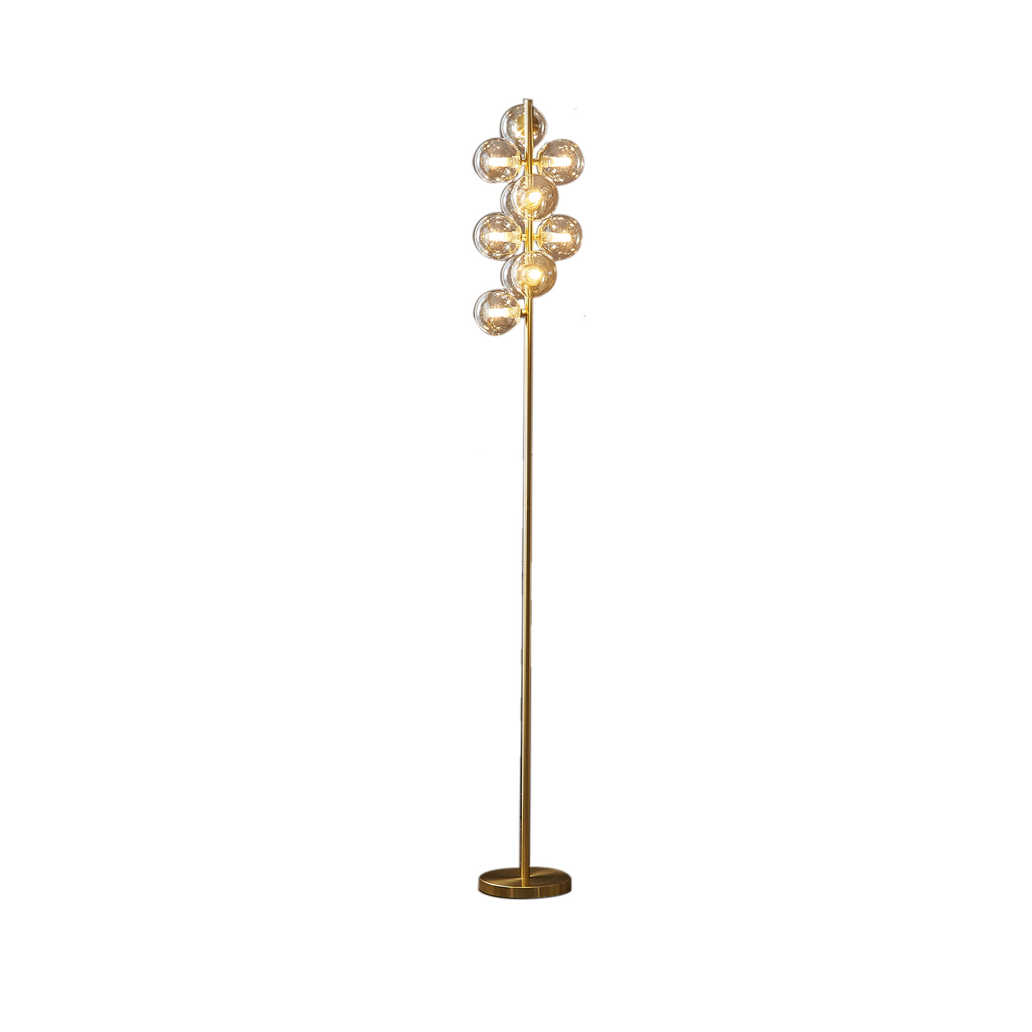 Jute 10 Light Floor Lamp Satin Gold