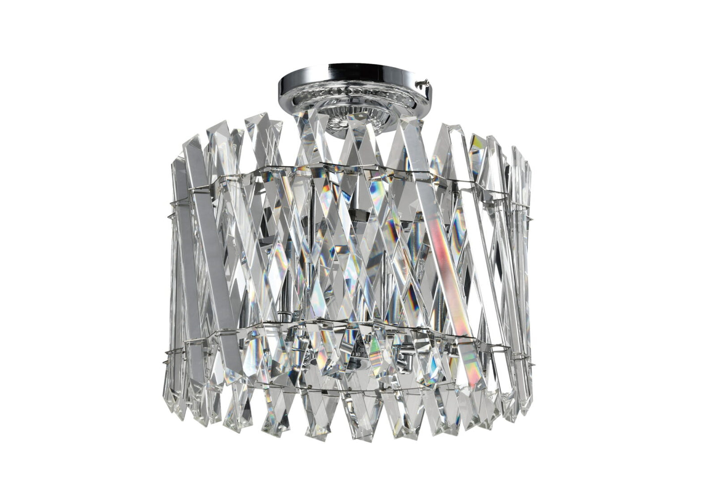 Geode 6 Light Chrome Flush Pendant