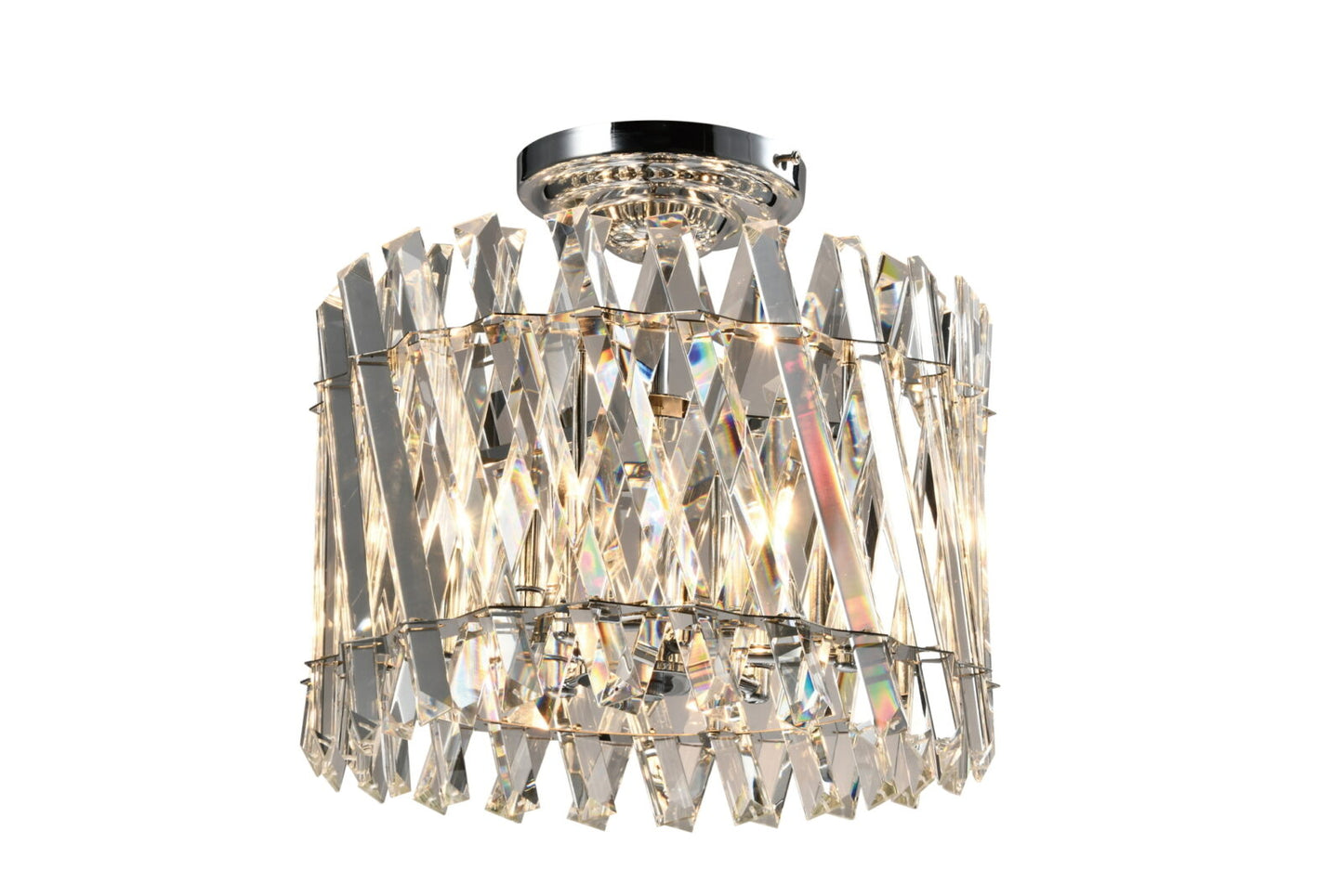 Geode 6 Light Chrome Flush Pendant