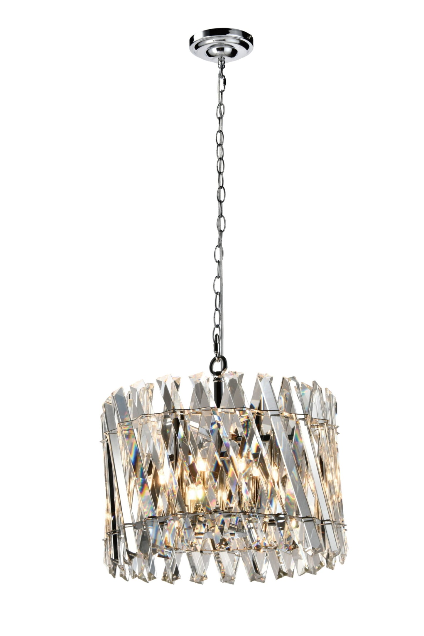 Geode 6 Light Chrome Flush Pendant