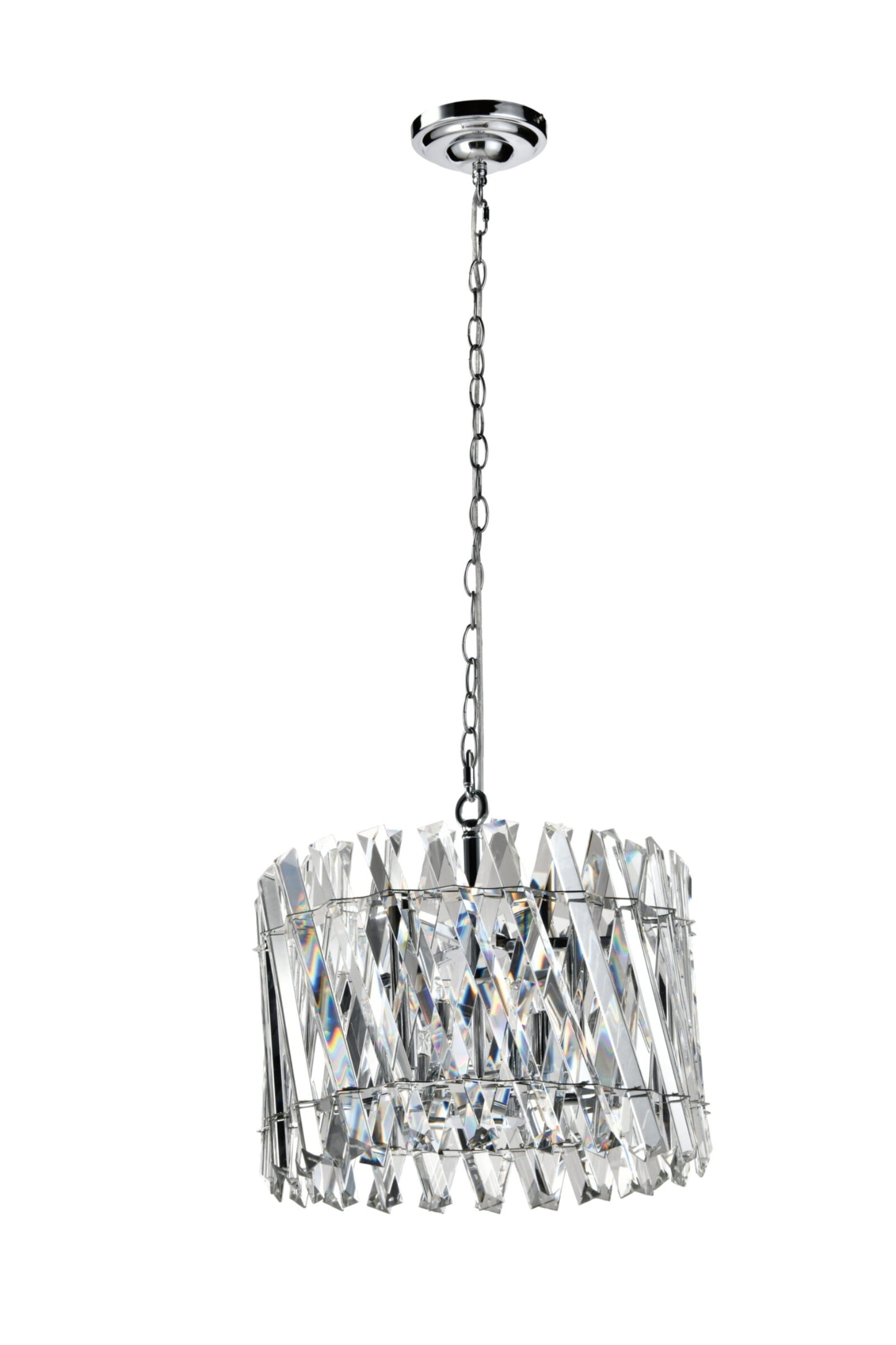 Geode 6 Light Chrome Flush Pendant