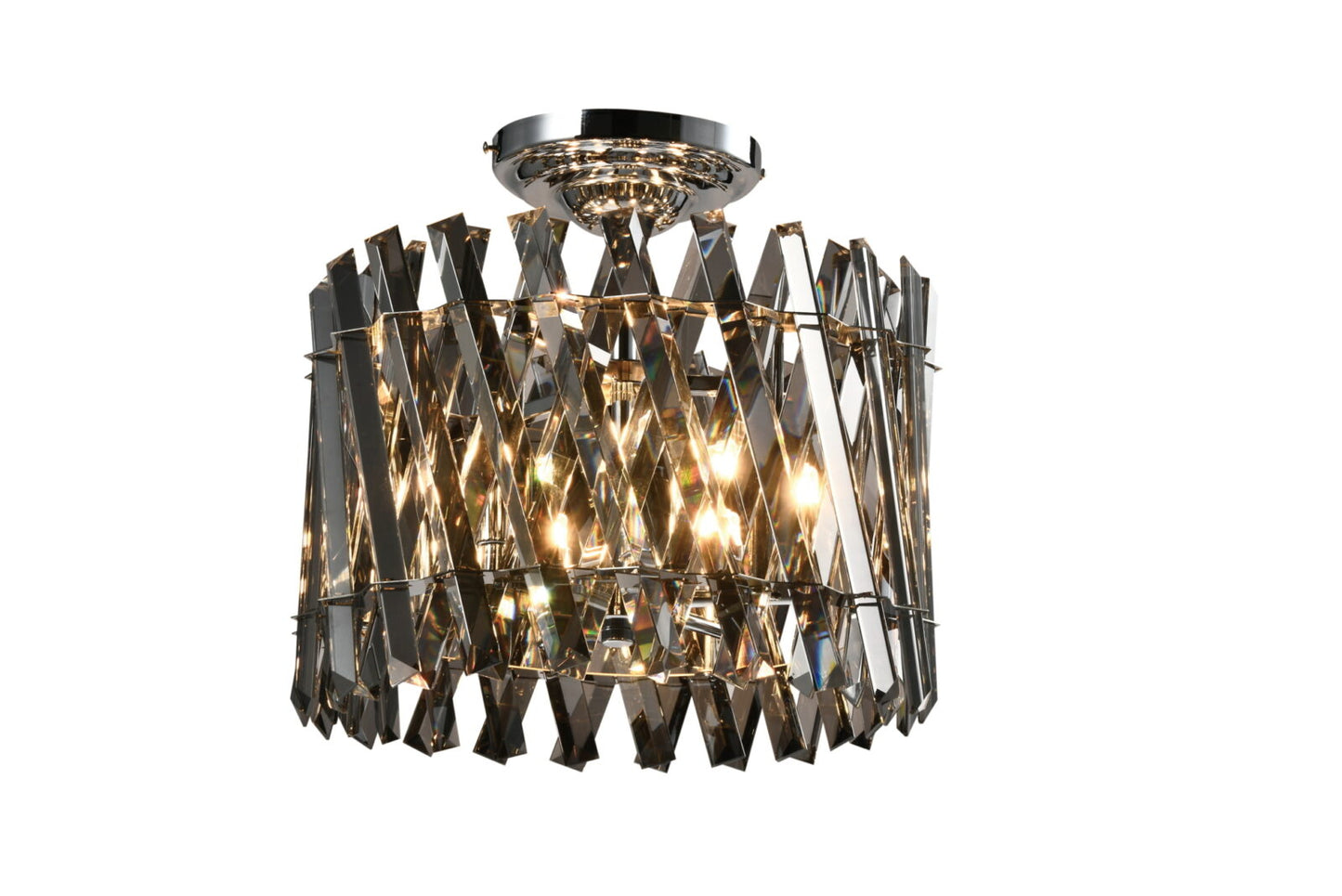 Geode 6 Light Chrome Flush Pendant