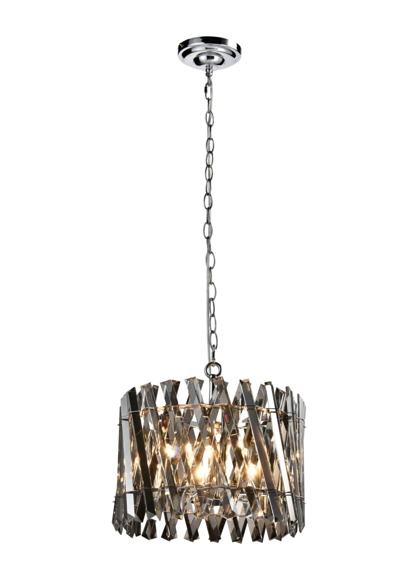 Geode 6 Light Chrome Flush Pendant