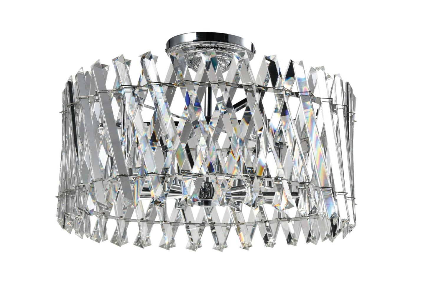 Geode 9 Light Chrome Flush Pendant