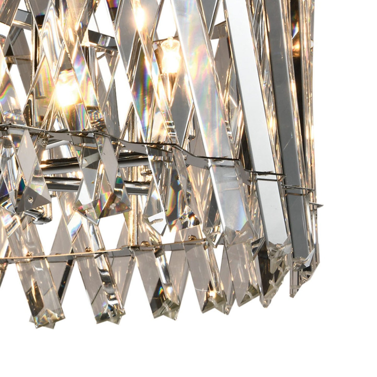 Geode 12 Light Chrome Flush Pendant