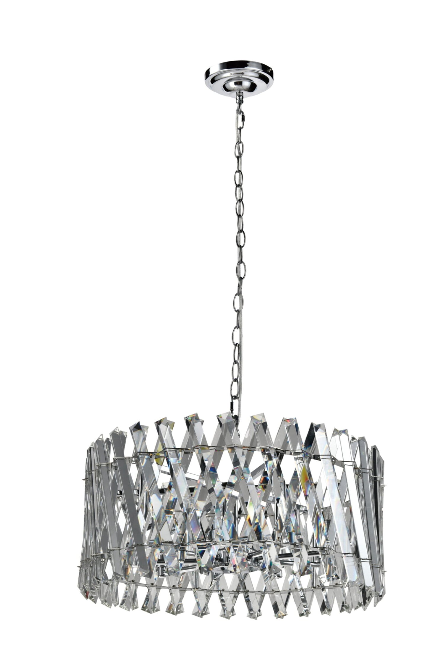 Geode 9 Light Chrome Flush Pendant