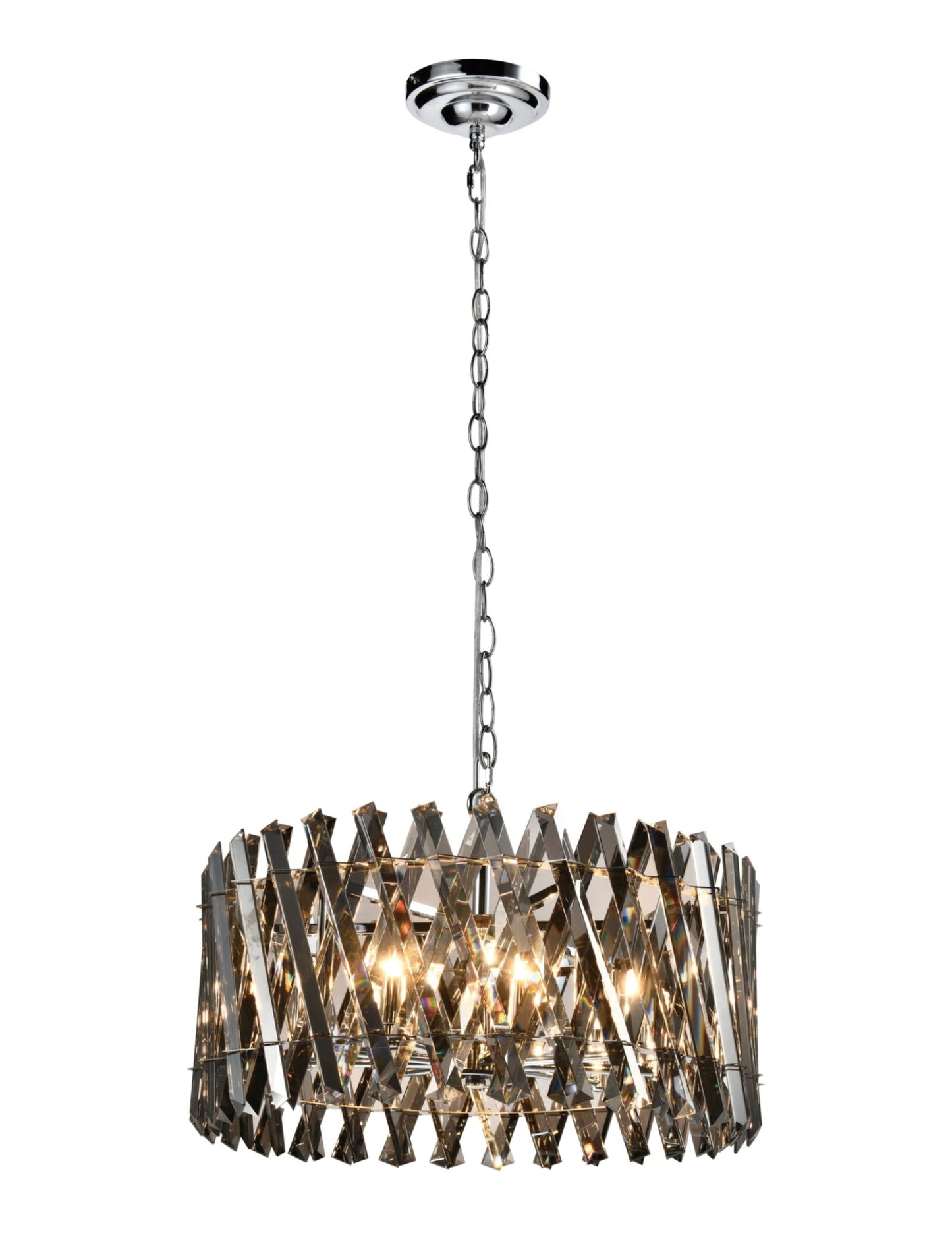 Geode 9 Light Chrome Flush Pendant