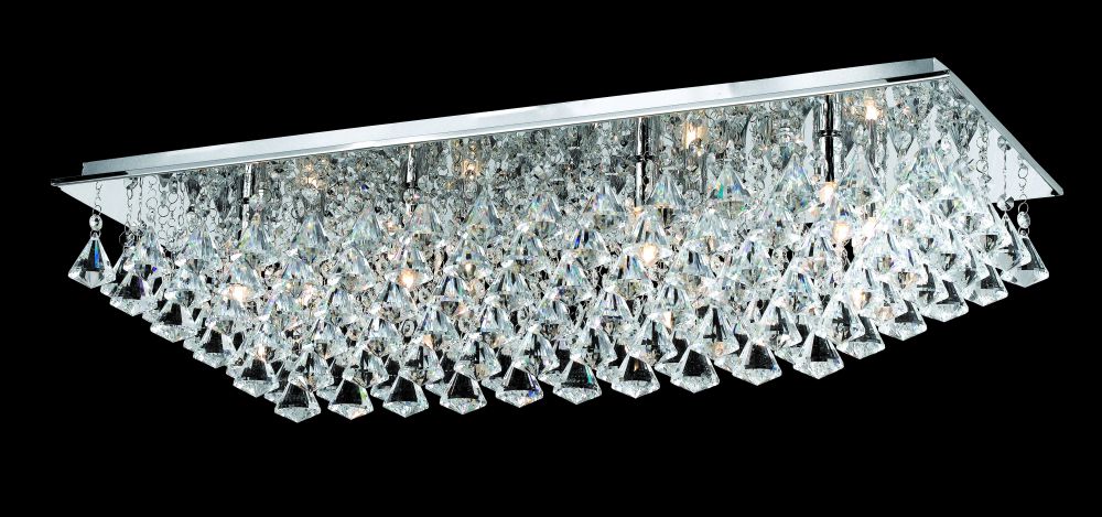 Spencer 8 Light Oblong Crystal Flush