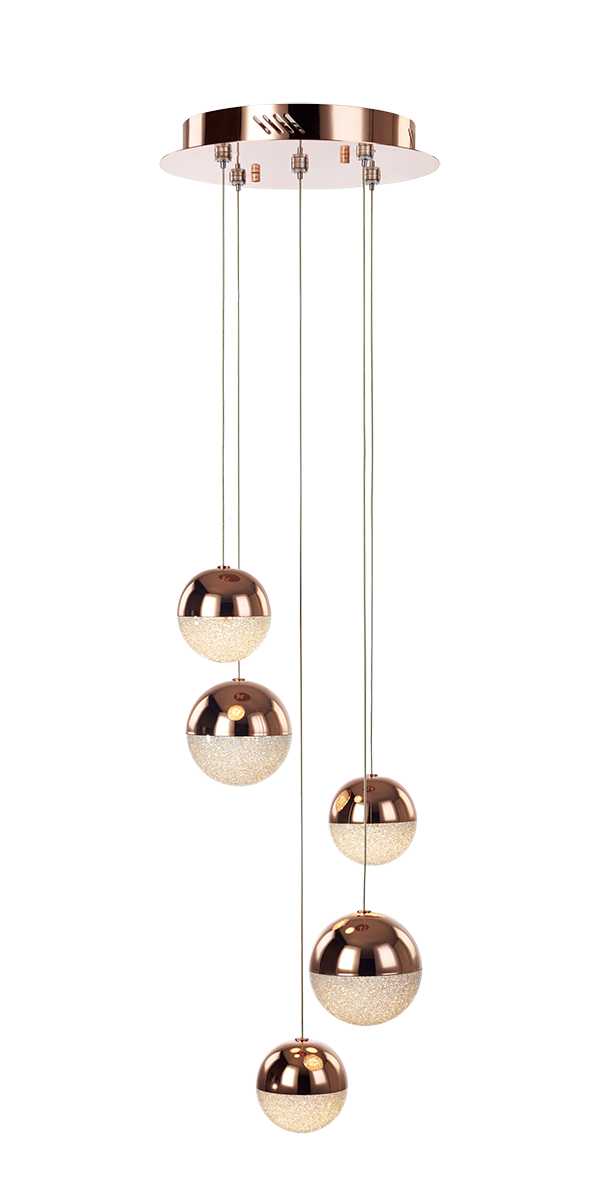 Spark 5 Light Spiral Pendant