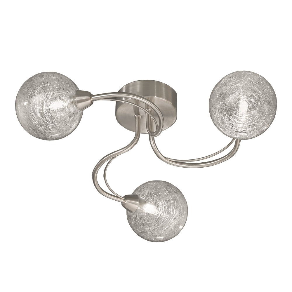 Finch 3 Light Semi-Flush - Satin Nickel