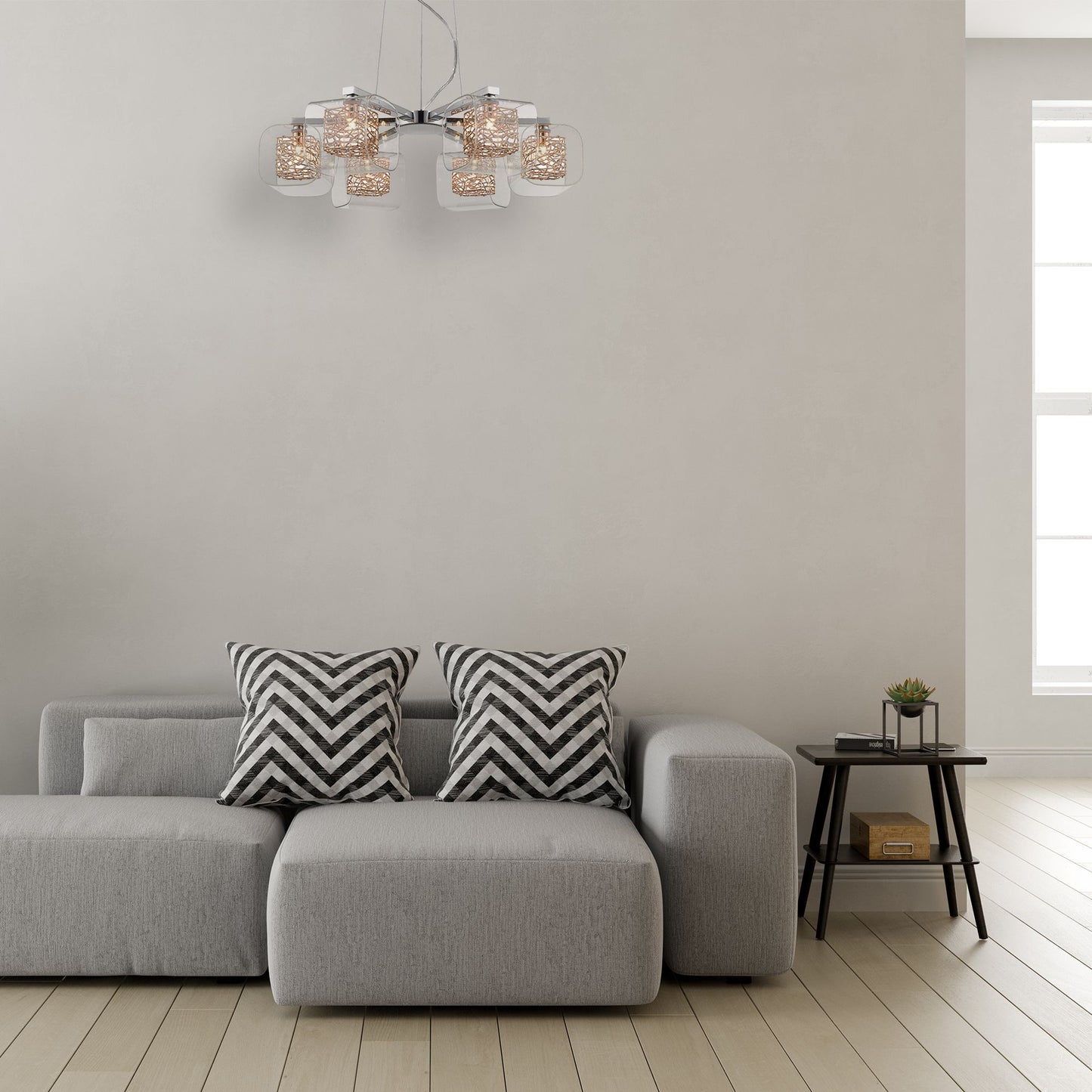 Lawson 6 Light Pendant - Chrome or Copper