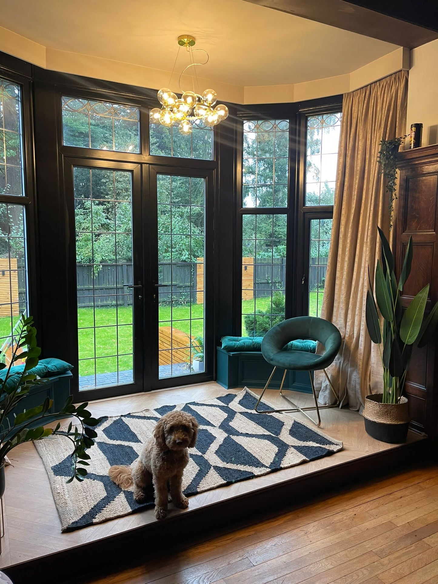 Jute 15 Light Round Pendant Satin Gold