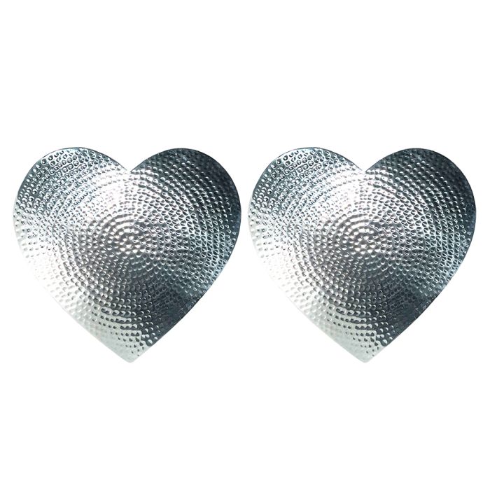 Flat Heart Shaped Hammered Place Mats