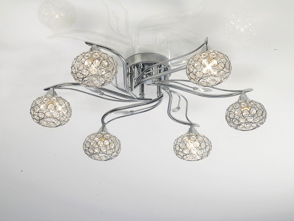 Sylvan Crystal 6 Light Flush