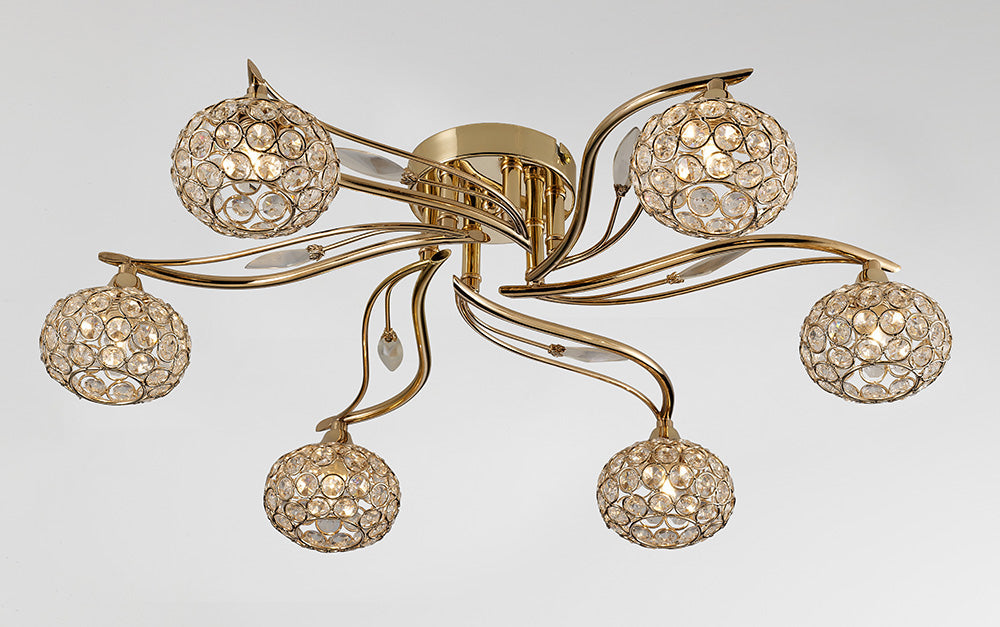 Sylvan Crystal 6 Light Flush