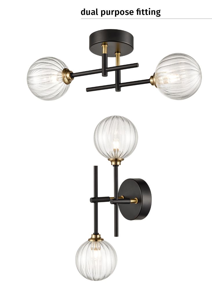 Abby 2 Light Ceiling or Wall Fitting