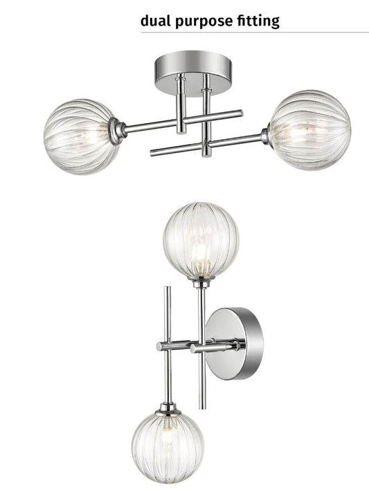 Abby 2 Light Ceiling or Wall Fitting