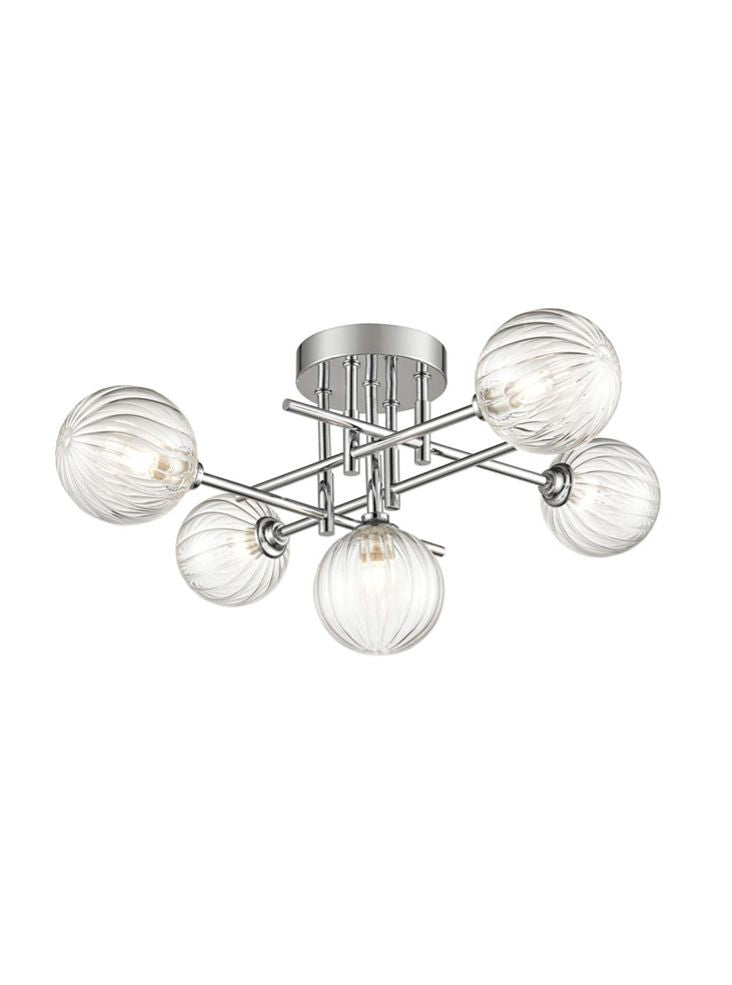 Abby 5 Light Semi-Flush Fitting