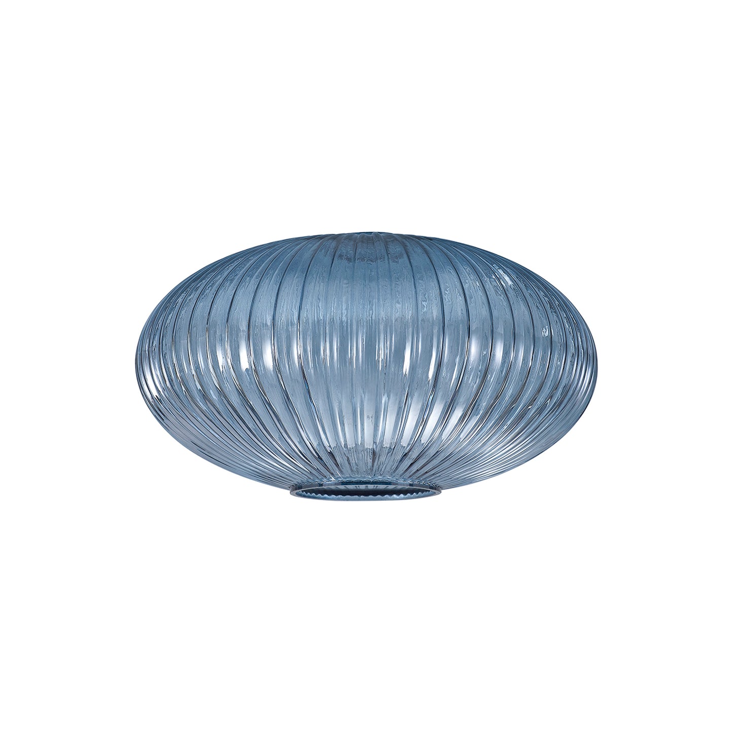 Albie 30cm Oval Sphere Ribbed Glass