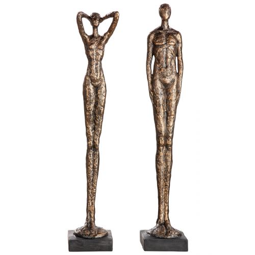 Mr & Mrs Bronze Figures Pair