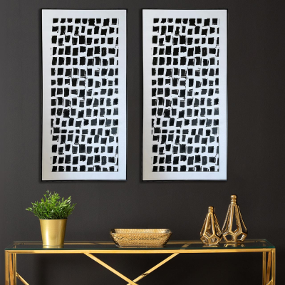 White & Black Abstract Art Print