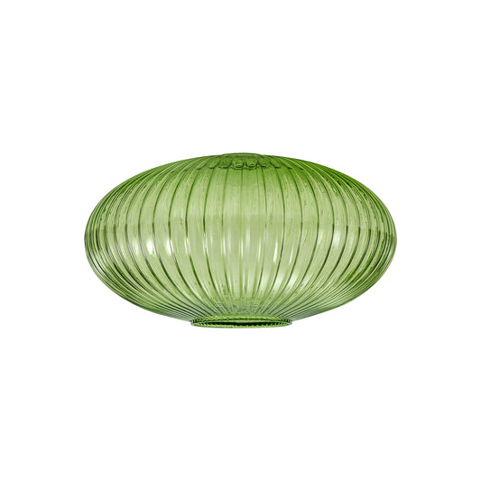Albie 30cm Oval Sphere Ribbed Glass