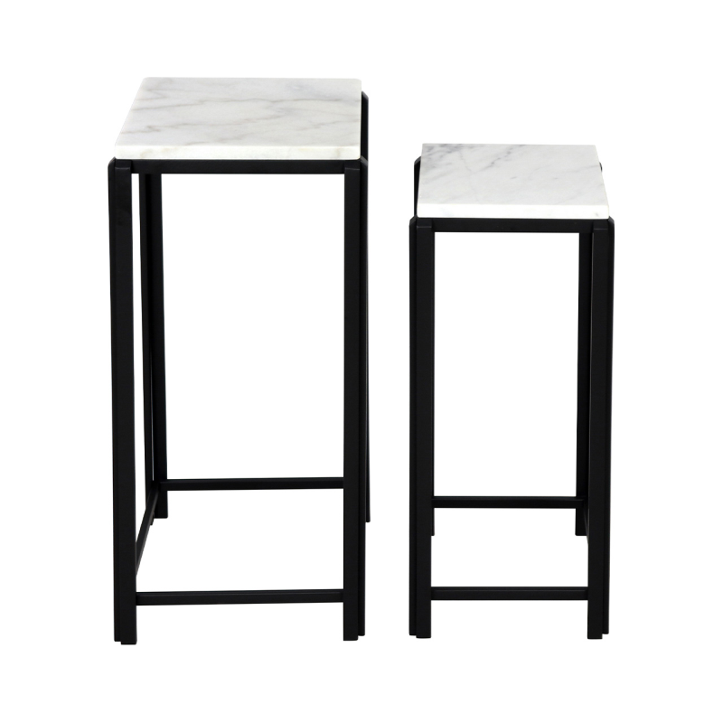 Leni Black Pedestal Tables - Set of Two
