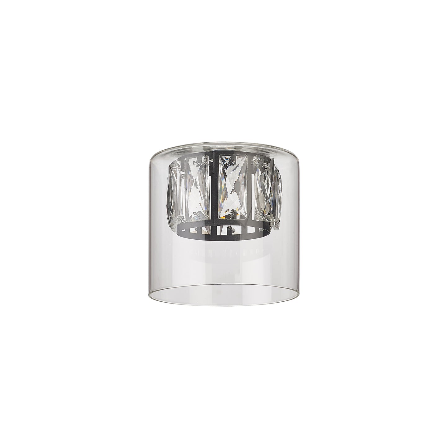 Aprillo Double Layer Crystal Luxe Shade - Gold/Black/Chrome