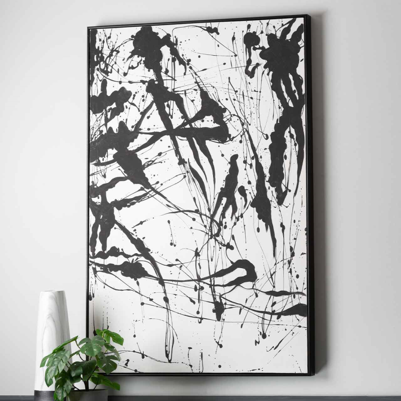 White & Black Splash Art Print
