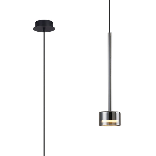 Thorpe Single Pendant Black & Chrome