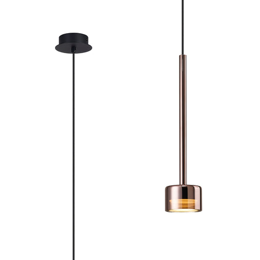 Thorpe Single Pendant Black & Copper