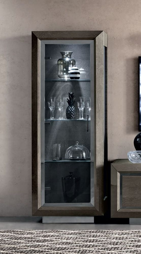 Argento Betulla One Door Display Cabinet