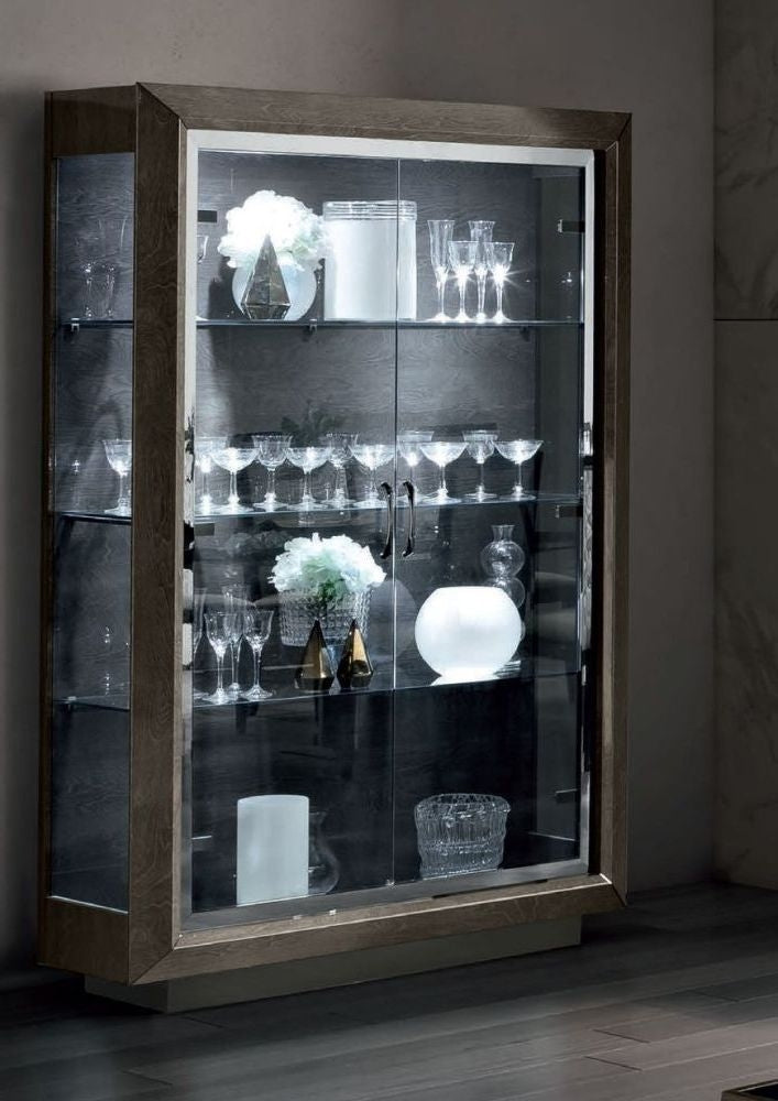 Argento Betulla Two Door Display Cabinet