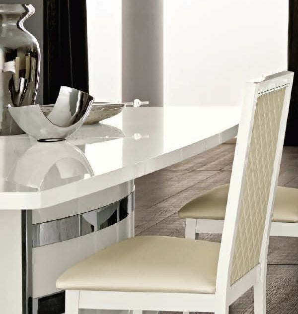 Amour White Fabric Combi Dining Chair
