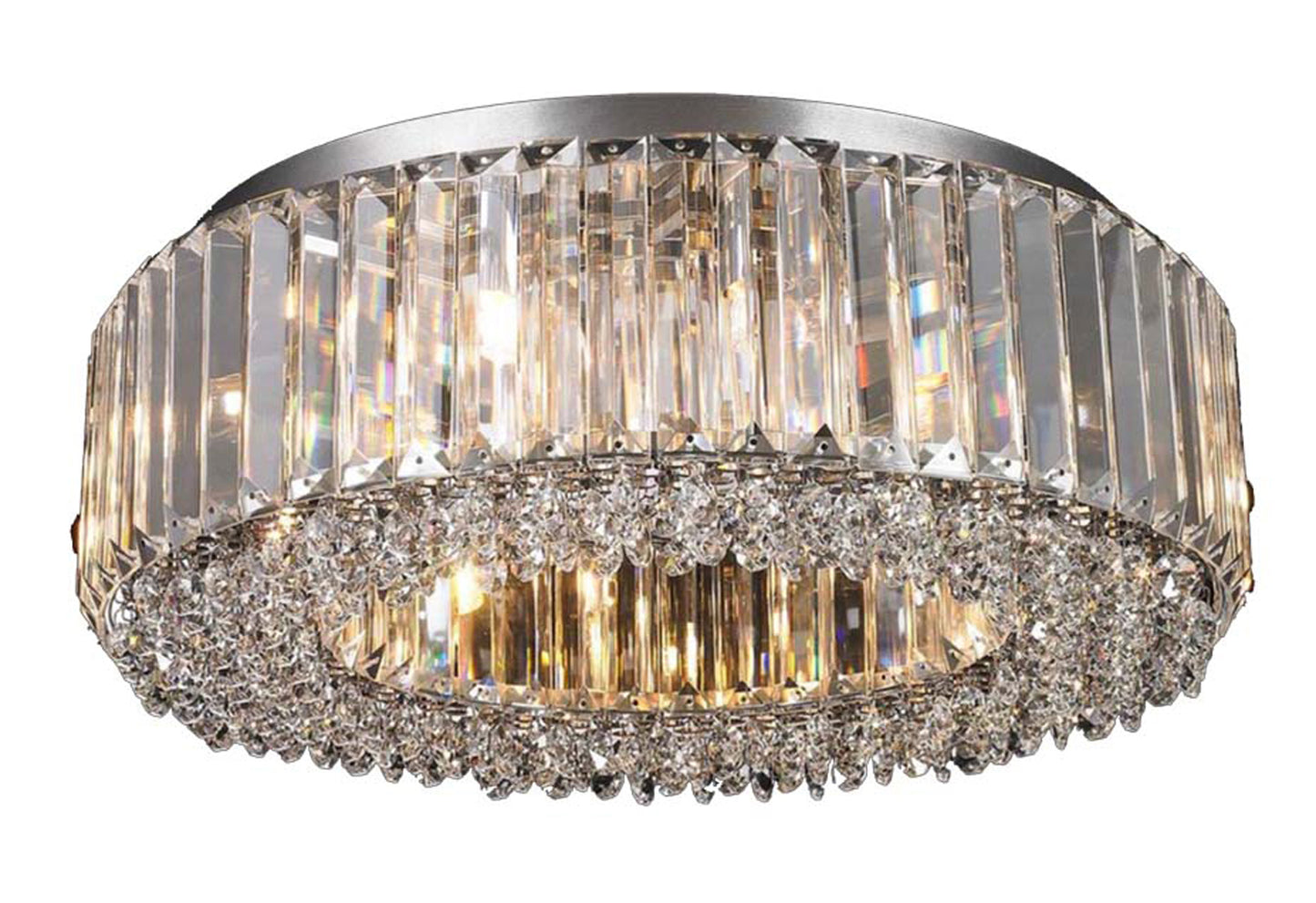 Kempton 8 Light Round Crystal Flush