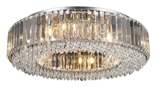 Kempton 12 Light Round Crystal Flush