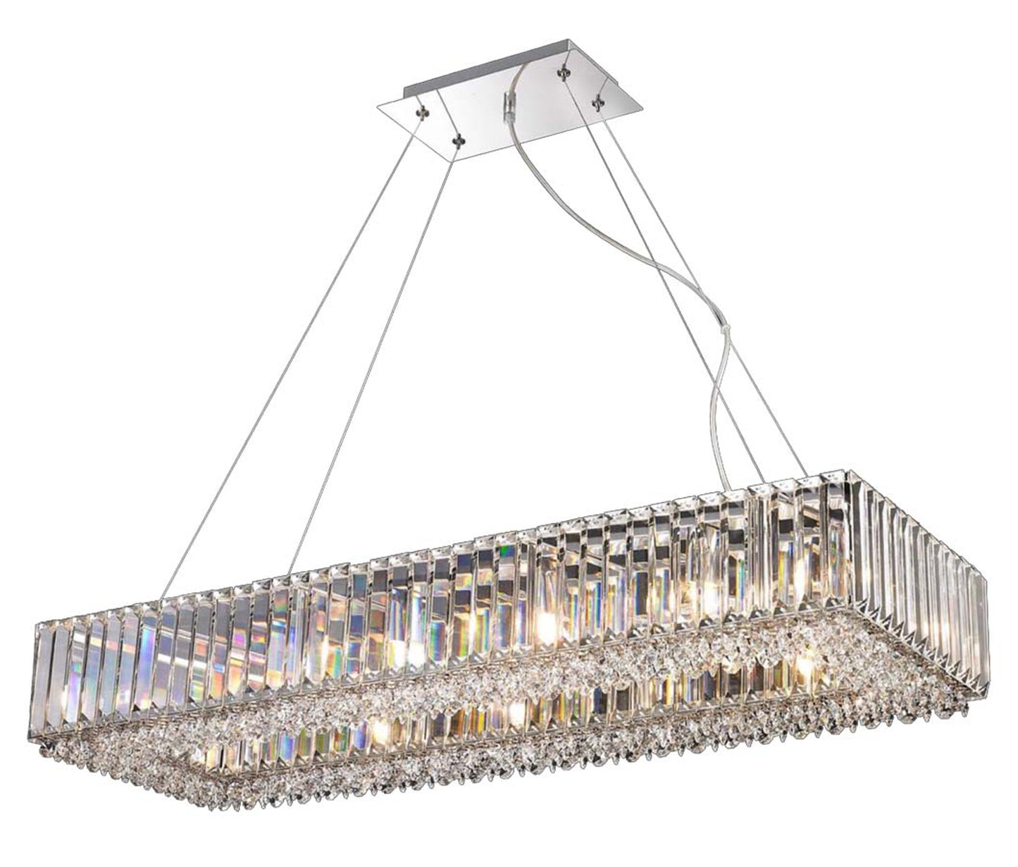 Kempton 12 Light Rectangular Crystal Pendant