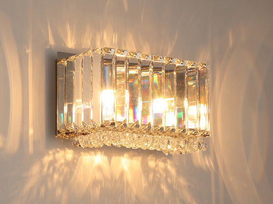 Kempton 2 Light Square Crystal Wall Light